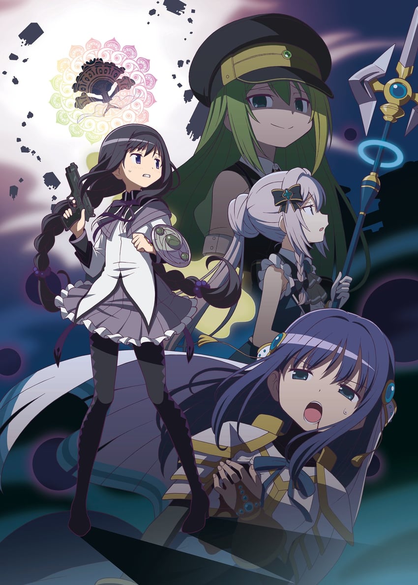 akemi homura, alina gray, nanami yachiyo, walpurgisnacht, and yakumo mitama (mahou shoujo madoka magica and 1 more) drawn by gecchu