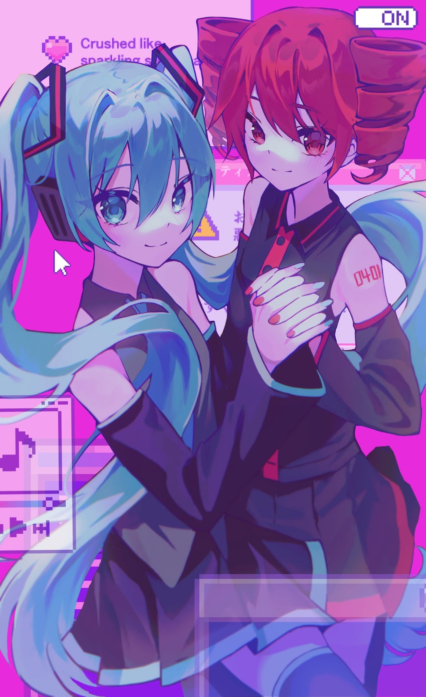 hatsune miku and kasane teto (vocaloid and 1 more) drawn by tomya