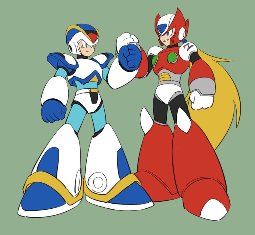 zero, x, and first armor x (mega man and 2 more) drawn by maeeeeeeeeng