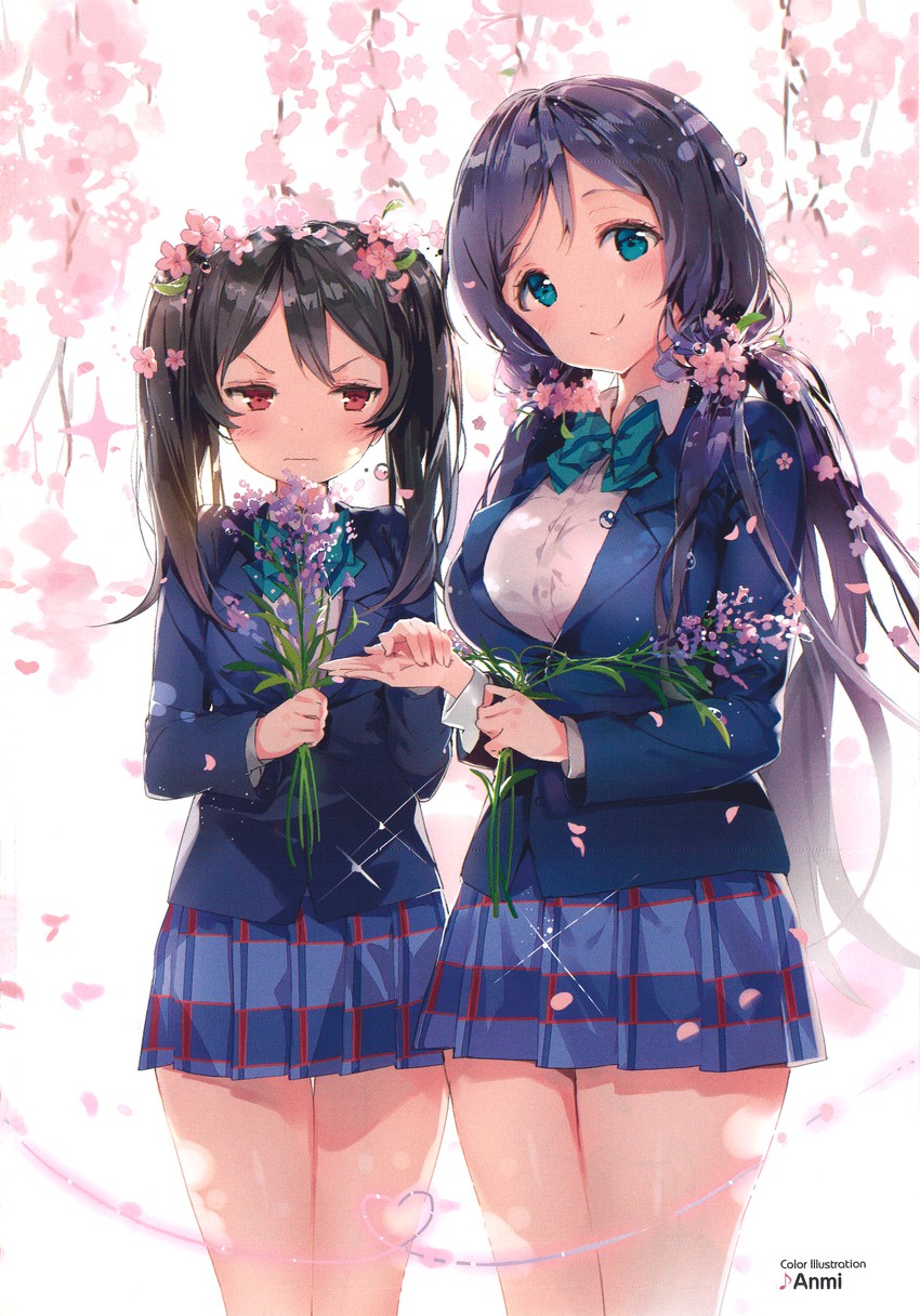 tojo nozomi and yazawa nico (love live! and 1 more) drawn by anmi