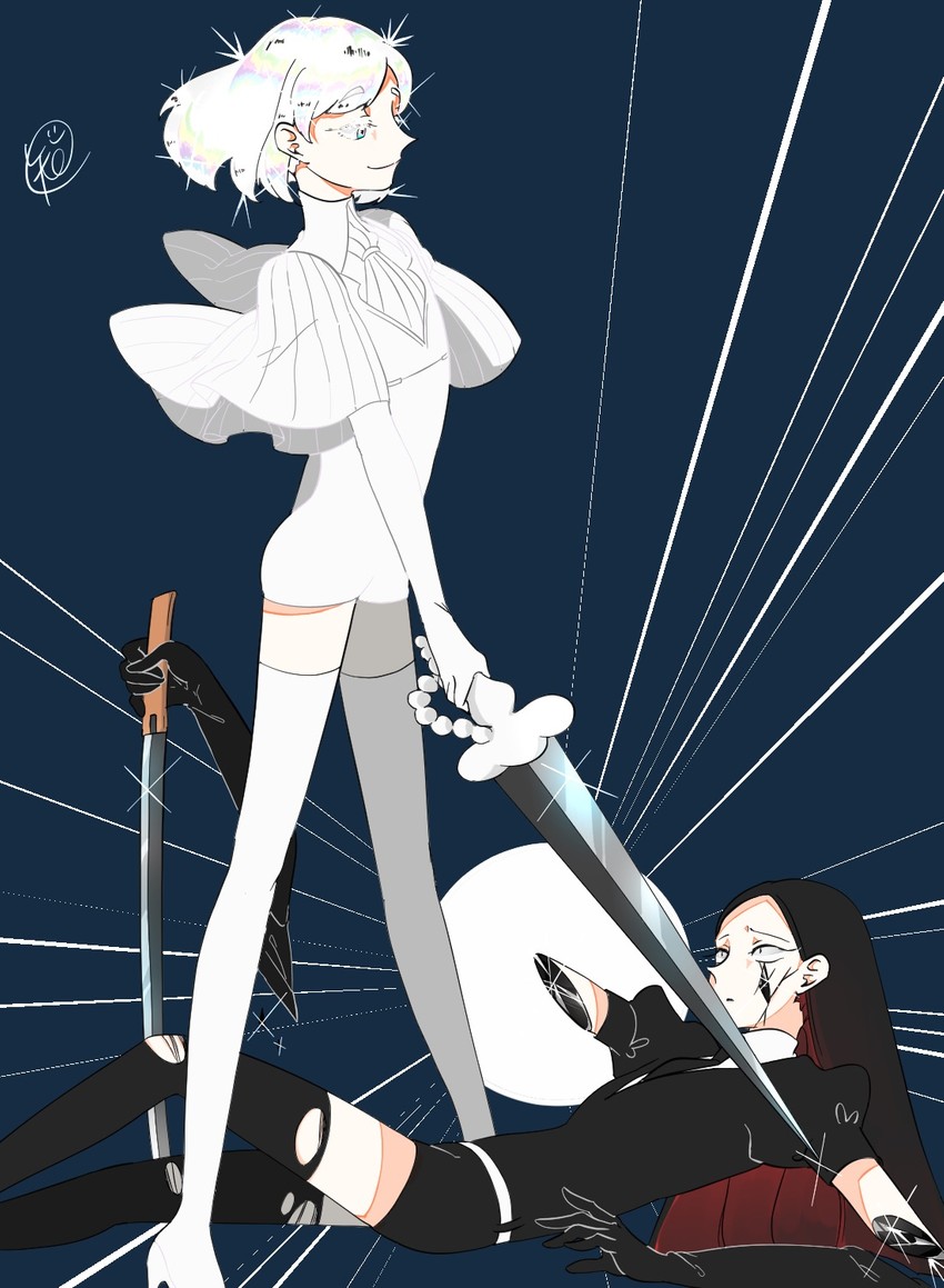 diamond and bort (houseki no kuni) drawn by chi_(csrnrnoekk)