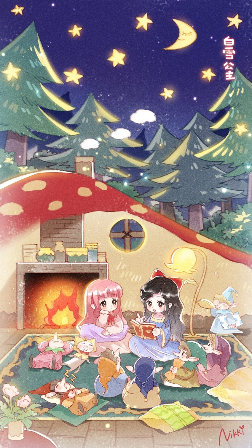 nikki, momo, and snow white (nikki and 2 more)