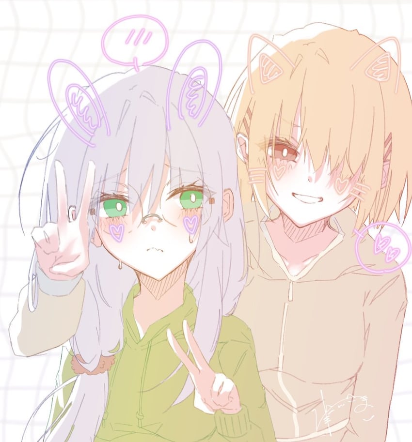 kayamori ruka and izumi yuki (heaven burns red) drawn by match_neco