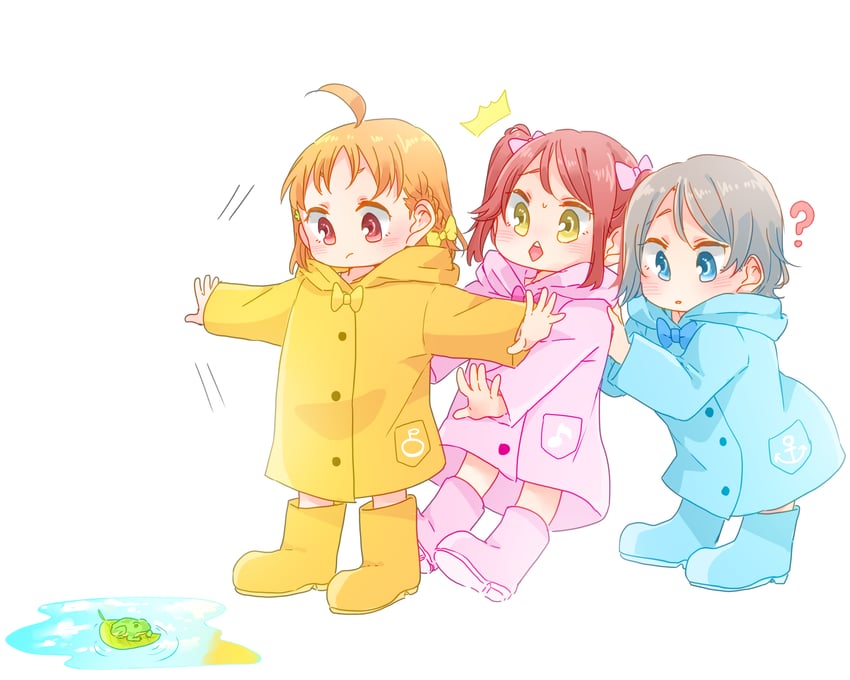 watanabe you, sakurauchi riko, and takami chika (love live! and 1 more) drawn by kashikaze