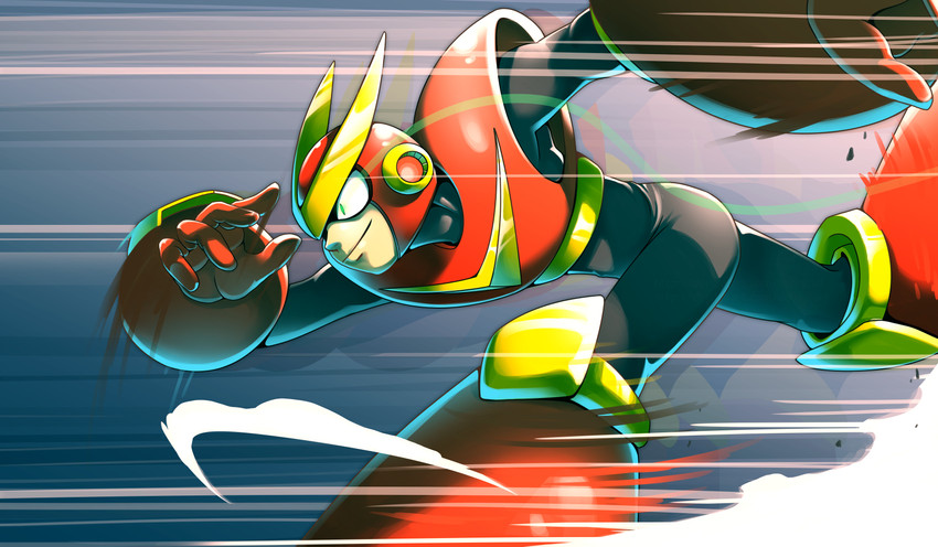 quick man (mega man and 1 more) drawn by imbisibol