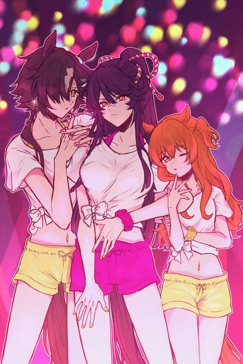 vodka, mayano top gun, and narita brian (umamusume) drawn by chan_maya