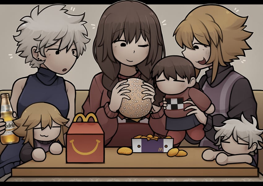 madotsuki, urotsuki, and sabitsuki (mcdonald's and 3 more) drawn by mafurara
