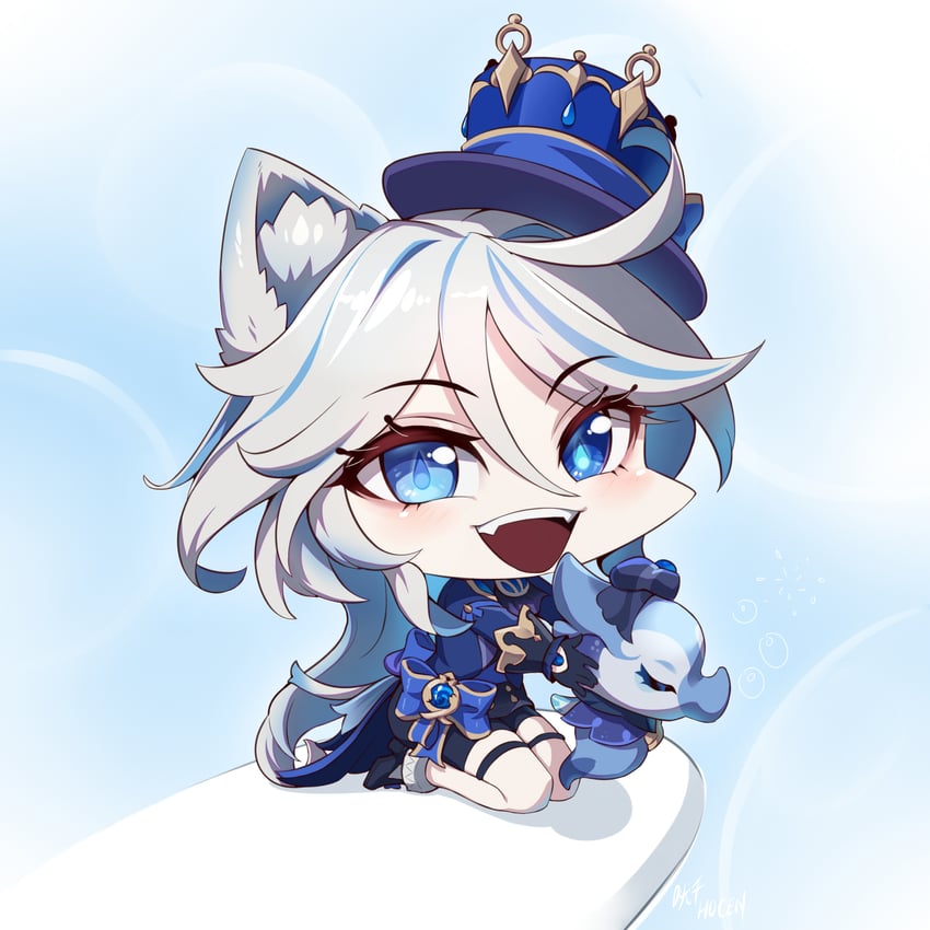 furina and surintendante chevalmarin (genshin impact) drawn by vilde_loh_hocen