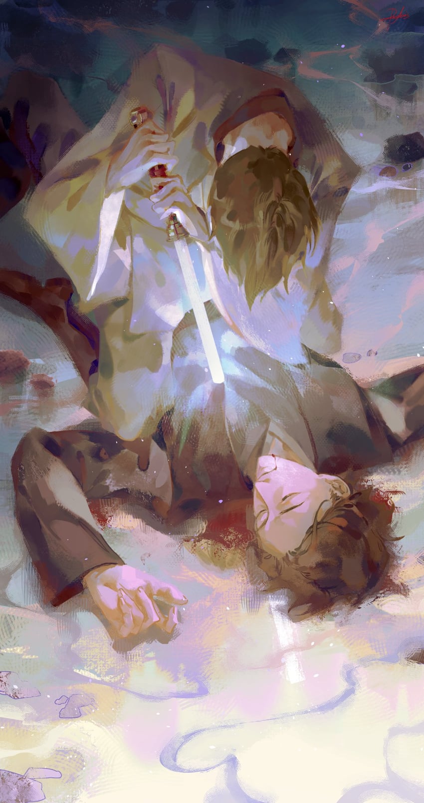 obi-wan kenobi and anakin skywalker (star wars and 1 more) drawn by renmalisart