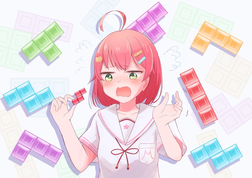 sakura miko (hololive and 1 more) drawn by chamomile_(kazumasa)