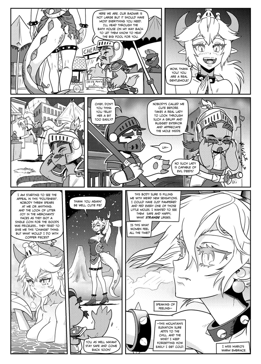 bowsette and monty mole (mario and 1 more) drawn by tony_kuusisto