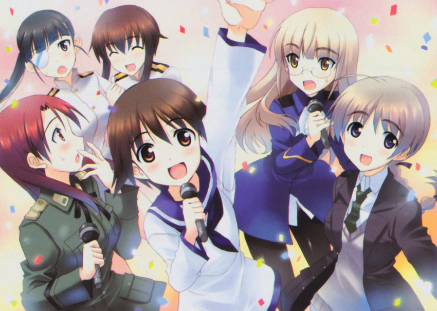 miyafuji yoshika, perrine h. clostermann, lynette bishop, sakamoto mio, minna-dietlinde wilcke, and 1 more (world witches series and 2 more)