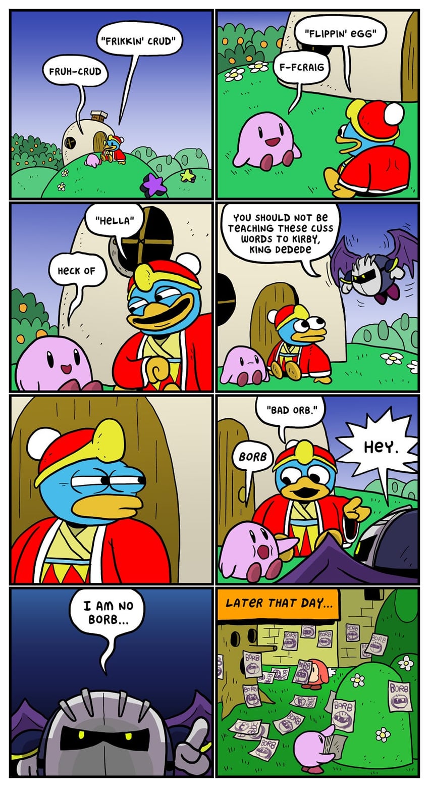 kirby, meta knight, waddle dee, king dedede, and whispy woods (kirby) drawn by kc_green