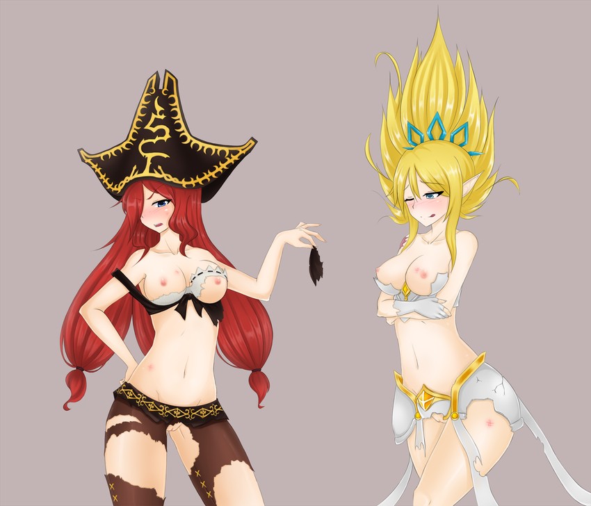 miss fortune and janna (league of legends) drawn by purple_mii