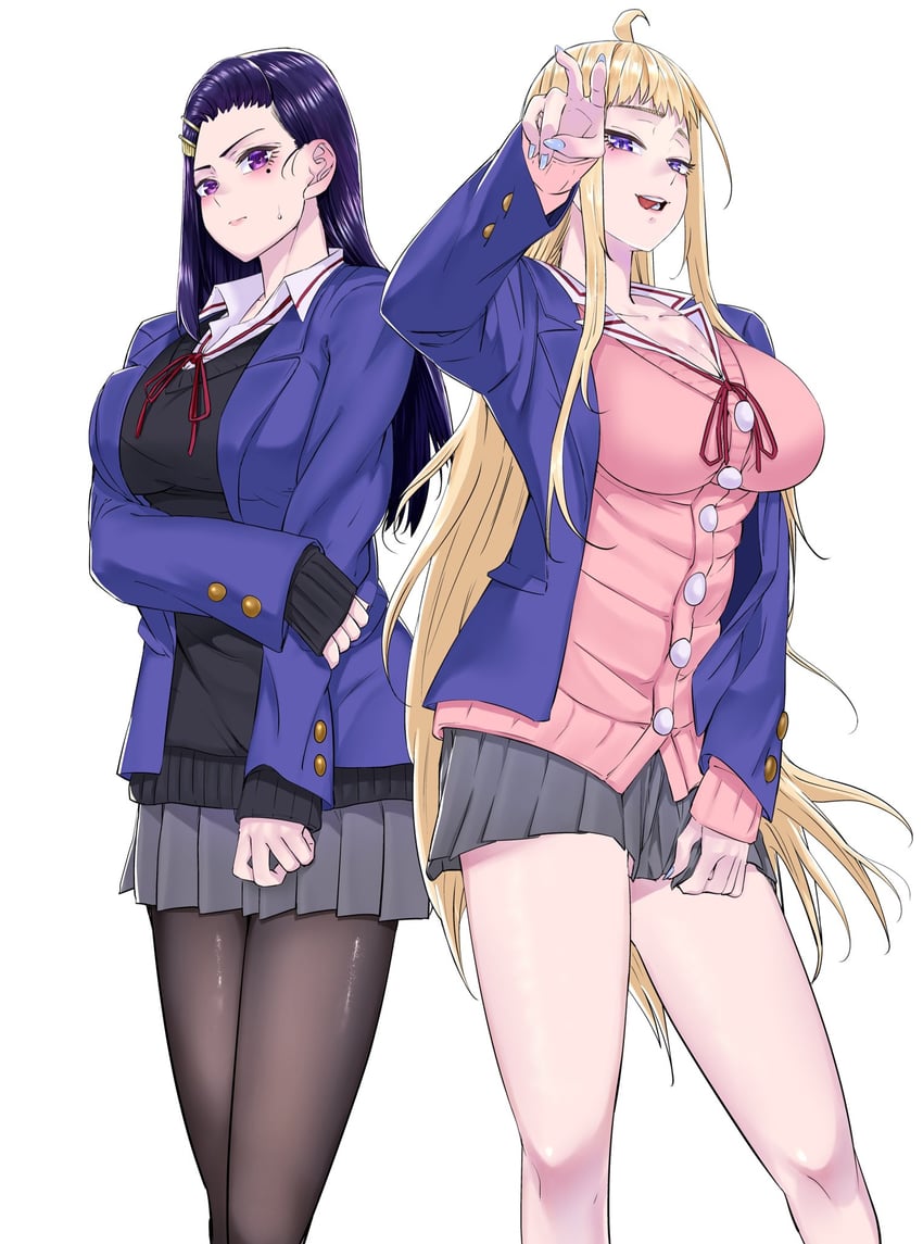 fuyuki minami and akino sayuri (dosanko gal wa namaramenkoi) drawn by ikada_kai