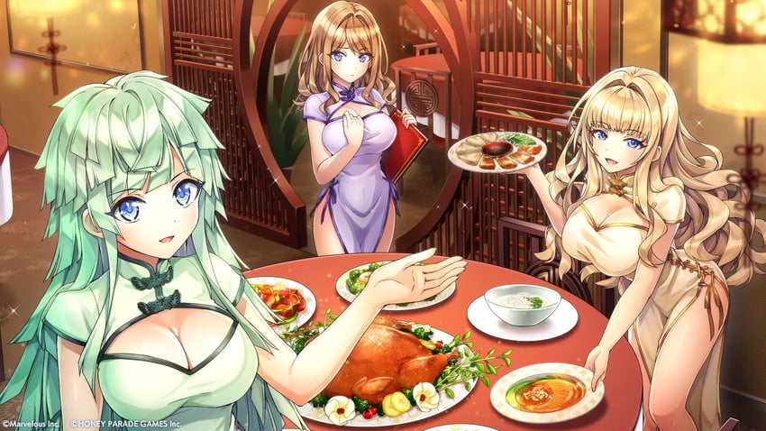 kirahoshi kanna, suminoe shion, and selena lewis (dolphin wave) drawn by ootomo_takuji