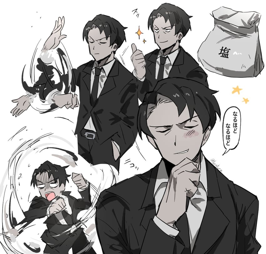 reigen arataka and roland (project moon and 2 more) drawn by lurmturm