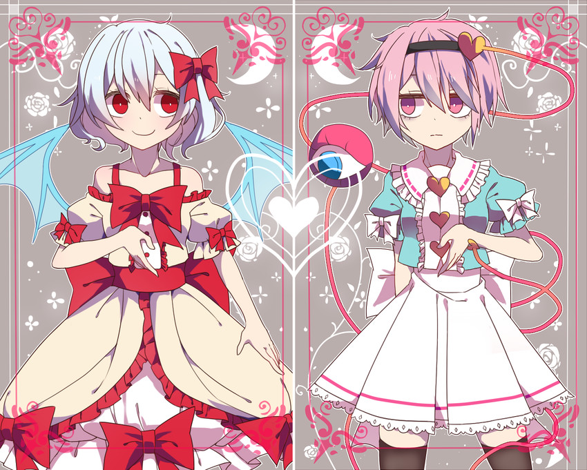 remilia scarlet and komeiji satori (touhou) drawn by bing_zizi