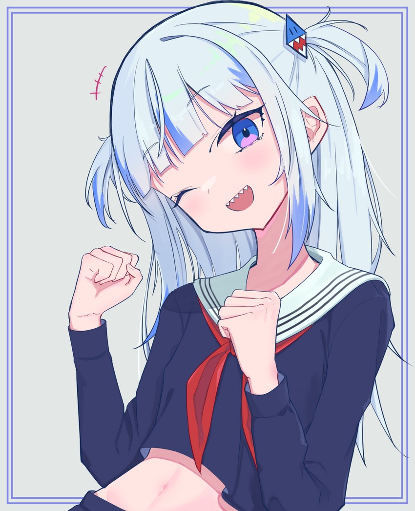gawr gura (hololive and 1 more) drawn by hikap