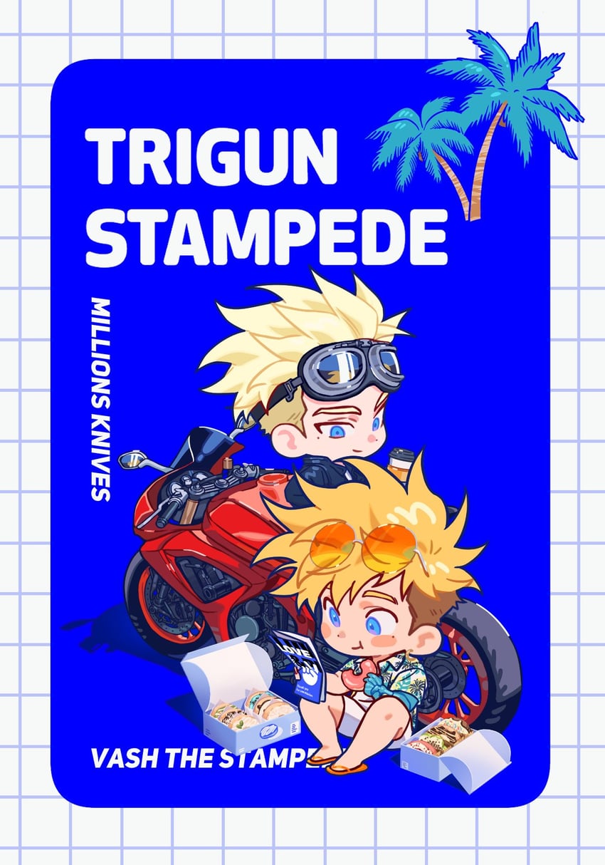 vash the stampede and millions knives (trigun and 1 more) drawn by hyong311
