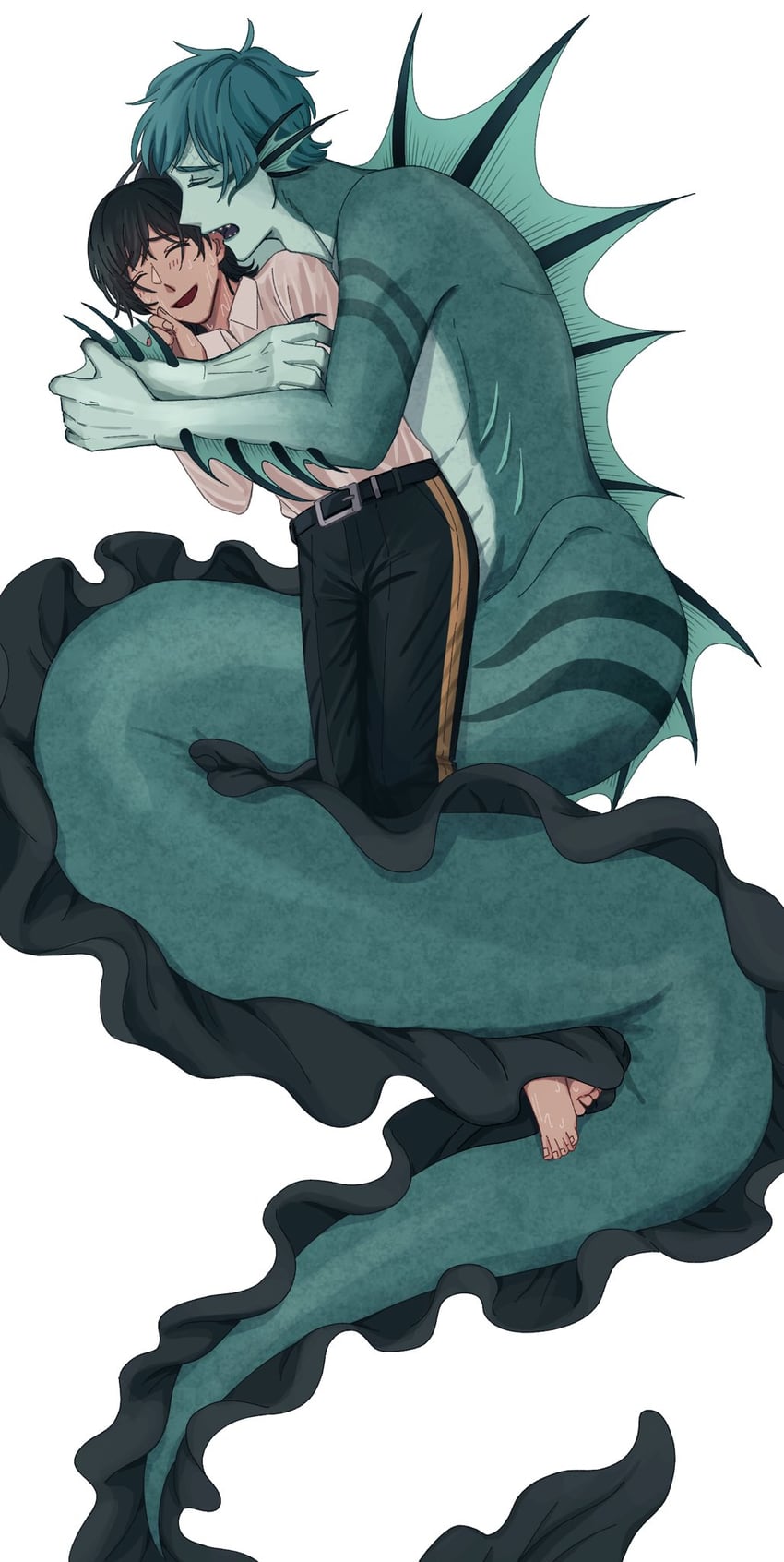 floyd leech and yuu (twisted wonderland) drawn by n0_2434