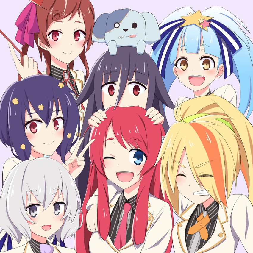 konno junko, minamoto sakura, mizuno ai, nikaidou saki, hoshikawa lily, and 3 more (zombie land saga) drawn by akahi242