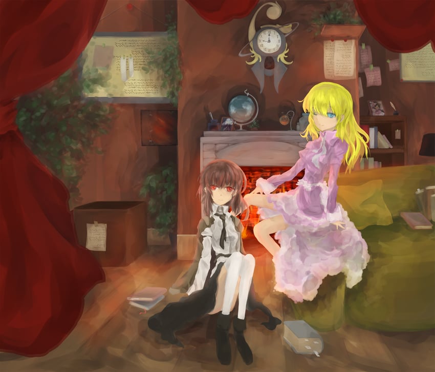 usami renko and maribel hearn (touhou) drawn by michi_l_(streetlamp)