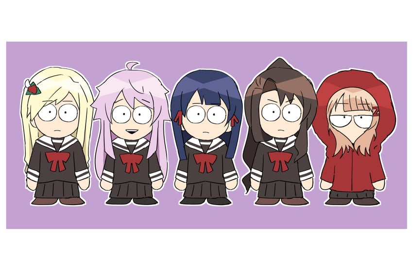 tomoe tamao, yumeoji fumi, akikaze rui, otonashi ichie, and tanaka yuyuko (shoujo kageki revue starlight and 2 more) drawn by bullfalk
