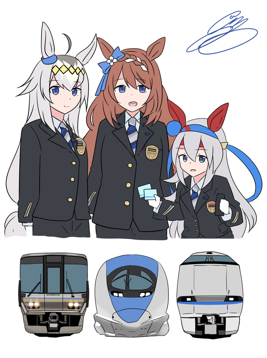 oguri cap, tamamo cross, and super creek (umamusume) drawn by noruren