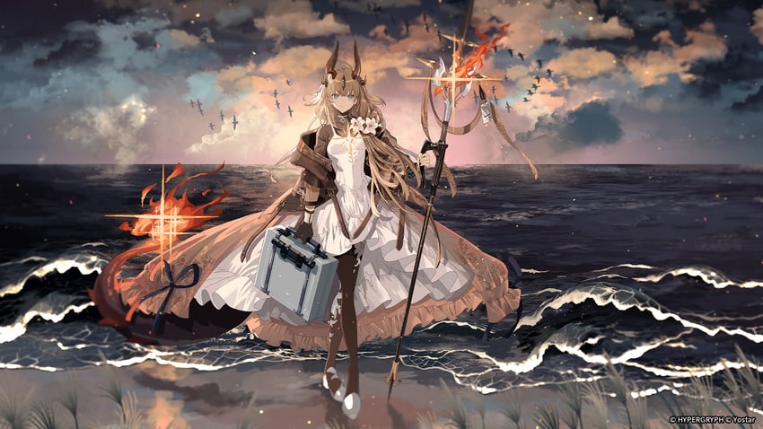 reed and reed the flame shadow (arknights) drawn by okazaki_oka