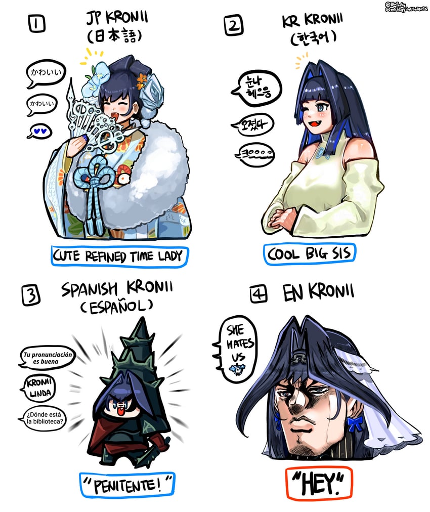 ouro kronii, dio brando, and penitent one (hololive and 3 more) drawn by blaparky