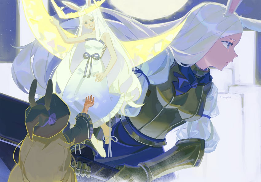wizard rabbit and rabbit of the moon shira (rabbit and steel) drawn by araiyme