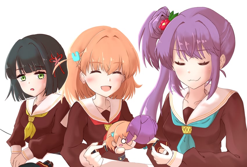 hinoshita kaho, otomune kozue, and momose ginko (love live! and 1 more) drawn by sinjukuiti