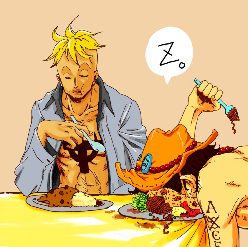 portgas d. ace and marco (one piece) drawn by karukaradon818