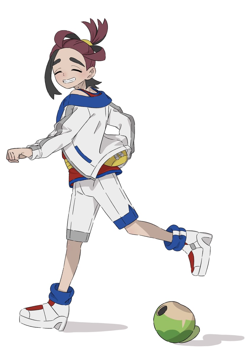 kieran and applin (pokemon and 1 more) drawn by waya_sugu