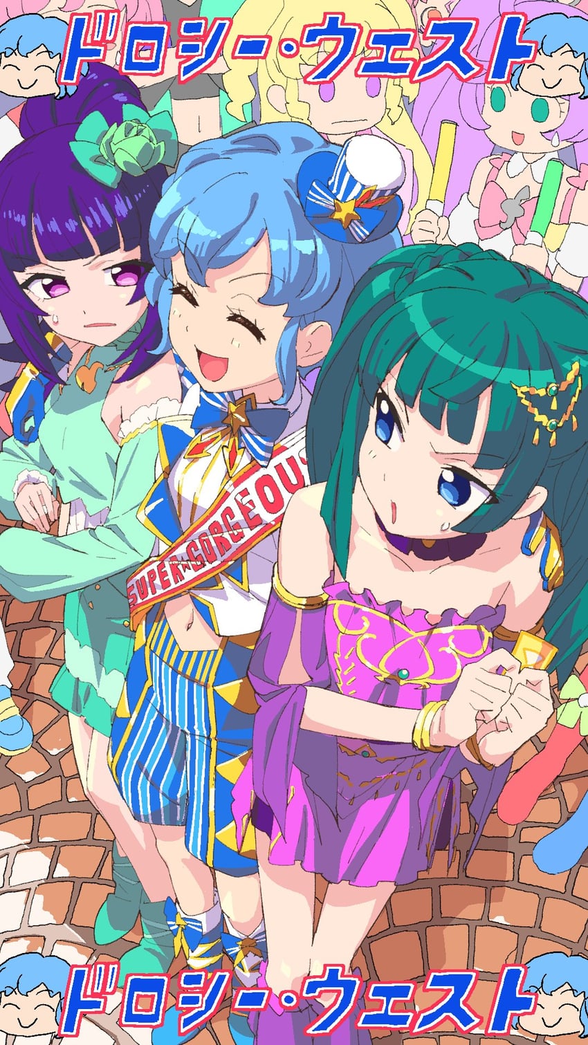 manaka laala, dorothy west, yumekawa yui, tsukikawa chili, hanazono shuka, and 1 more (pretty series and 2 more) drawn by masunikuru