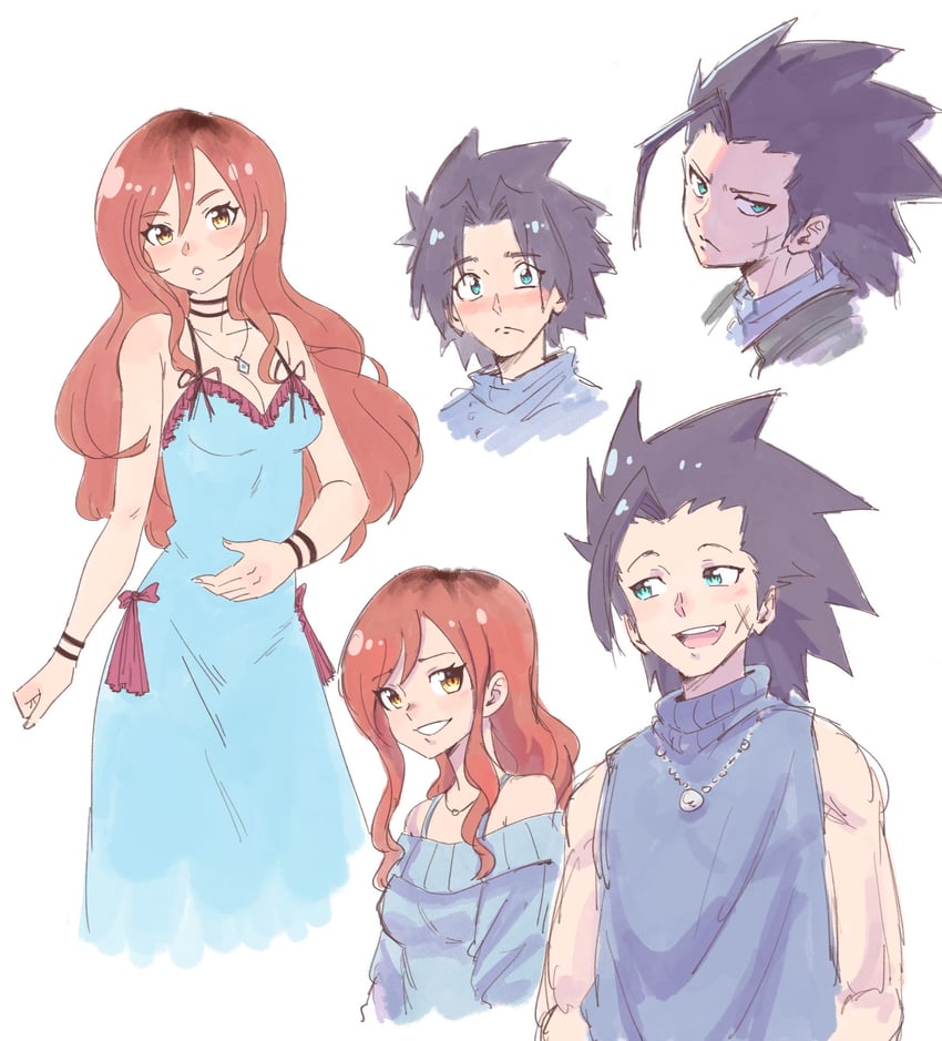 zack fair and cissnei (final fantasy and 2 more) drawn by bervens12