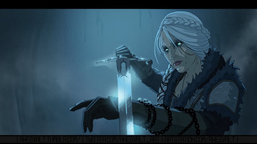 ciri (the witcher and 1 more) drawn by anesvalt_art
