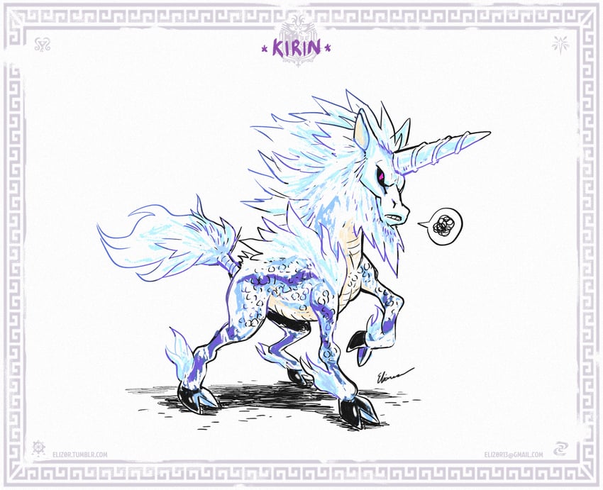 kirin (monster hunter and 1 more) drawn by eliz0r