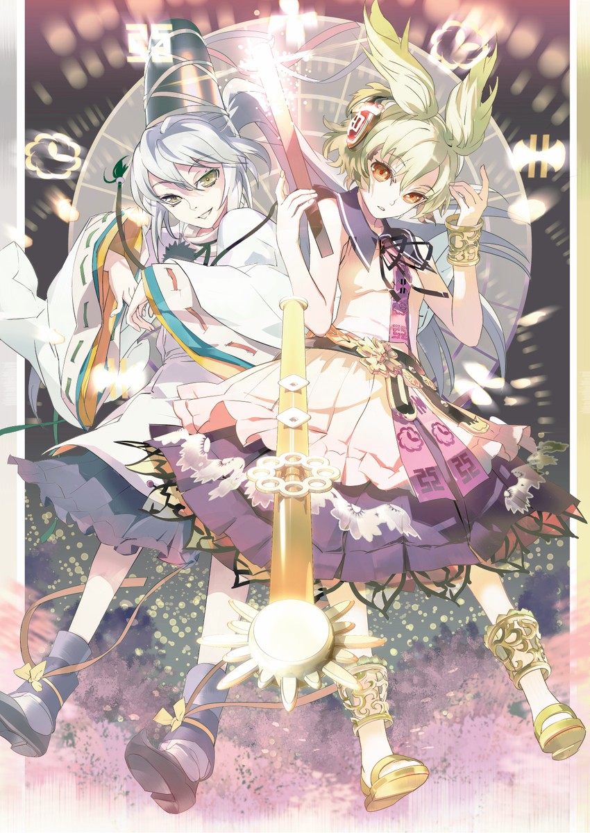 toyosatomimi no miko and mononobe no futo (touhou) drawn by 119