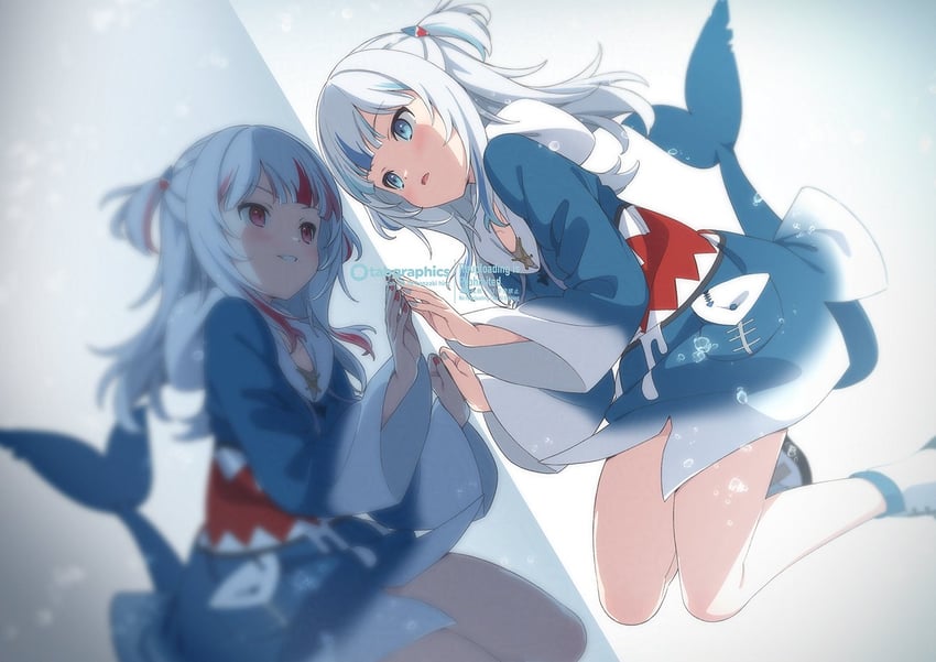 gawr gura (hololive and 2 more) drawn by kanzaki_hiro