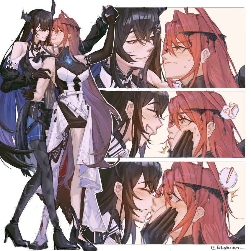 nerissa ravencroft and elizabeth rose bloodflame (hololive and 1 more) drawn by elisbian
