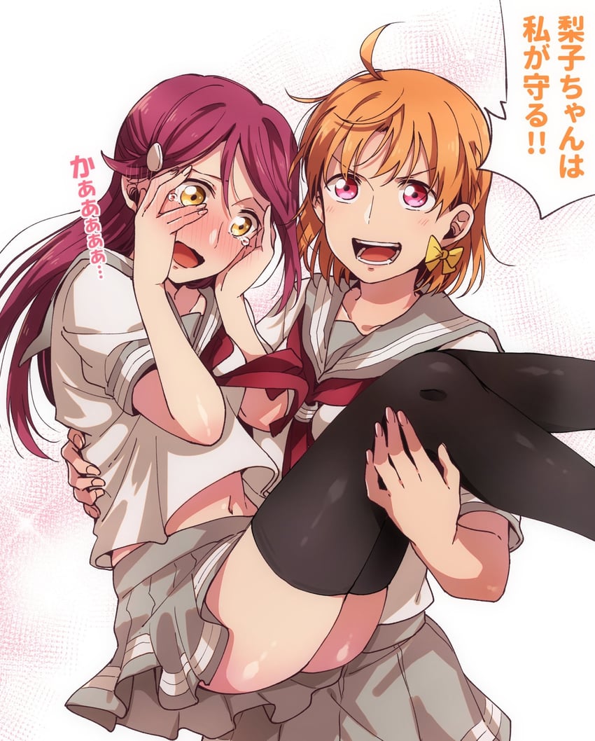 sakurauchi riko and takami chika (love live! and 1 more) drawn by kougi_hiroshi