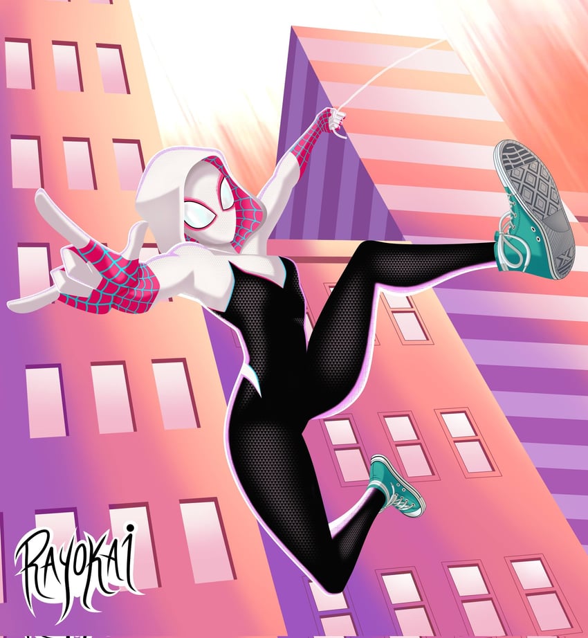spider-gwen (marvel and 3 more) drawn by rayokai