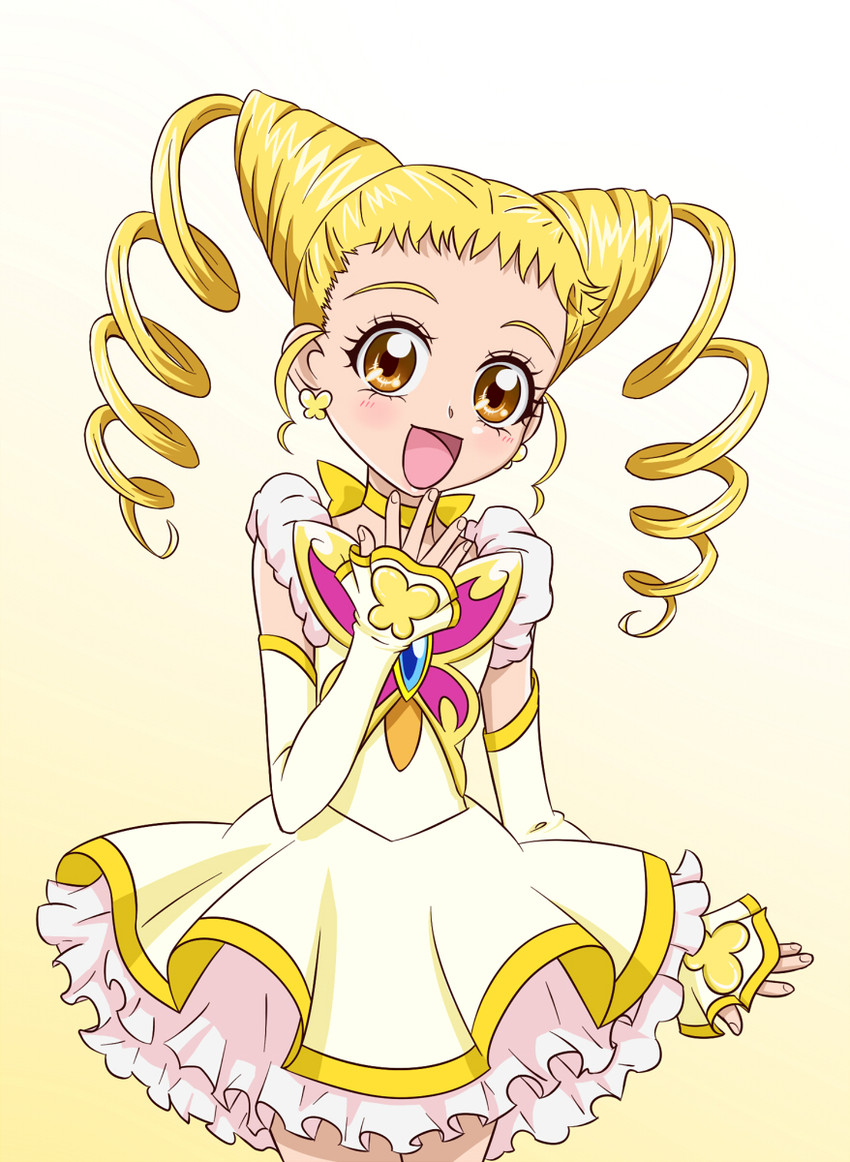 kasugano urara and cure lemonade (precure and 1 more) drawn by evalet