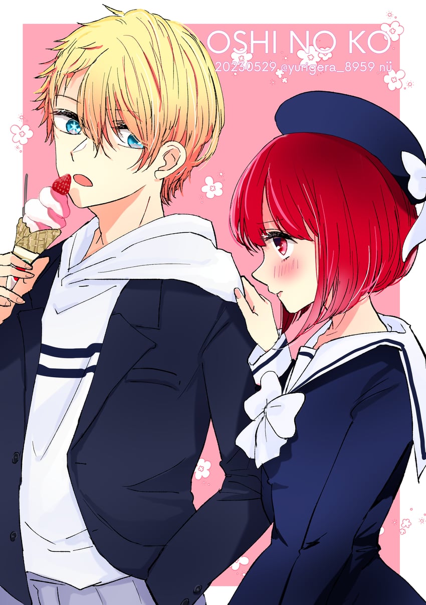 arima kana and hoshino aquamarine (oshi no ko) drawn by yurigera_8959