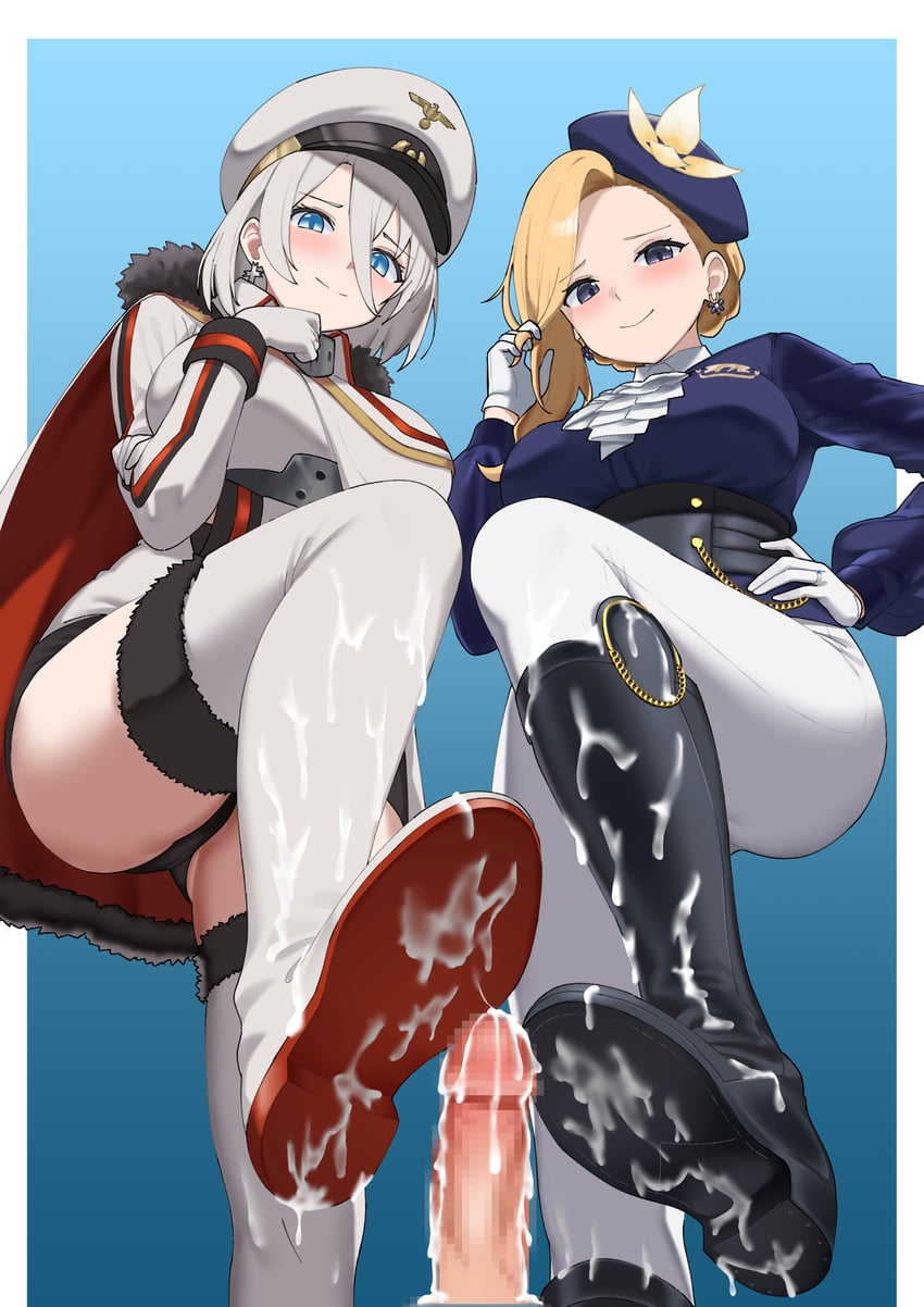 hood, tirpitz, and tanaka atsuko (azur lane) drawn by parallelrey