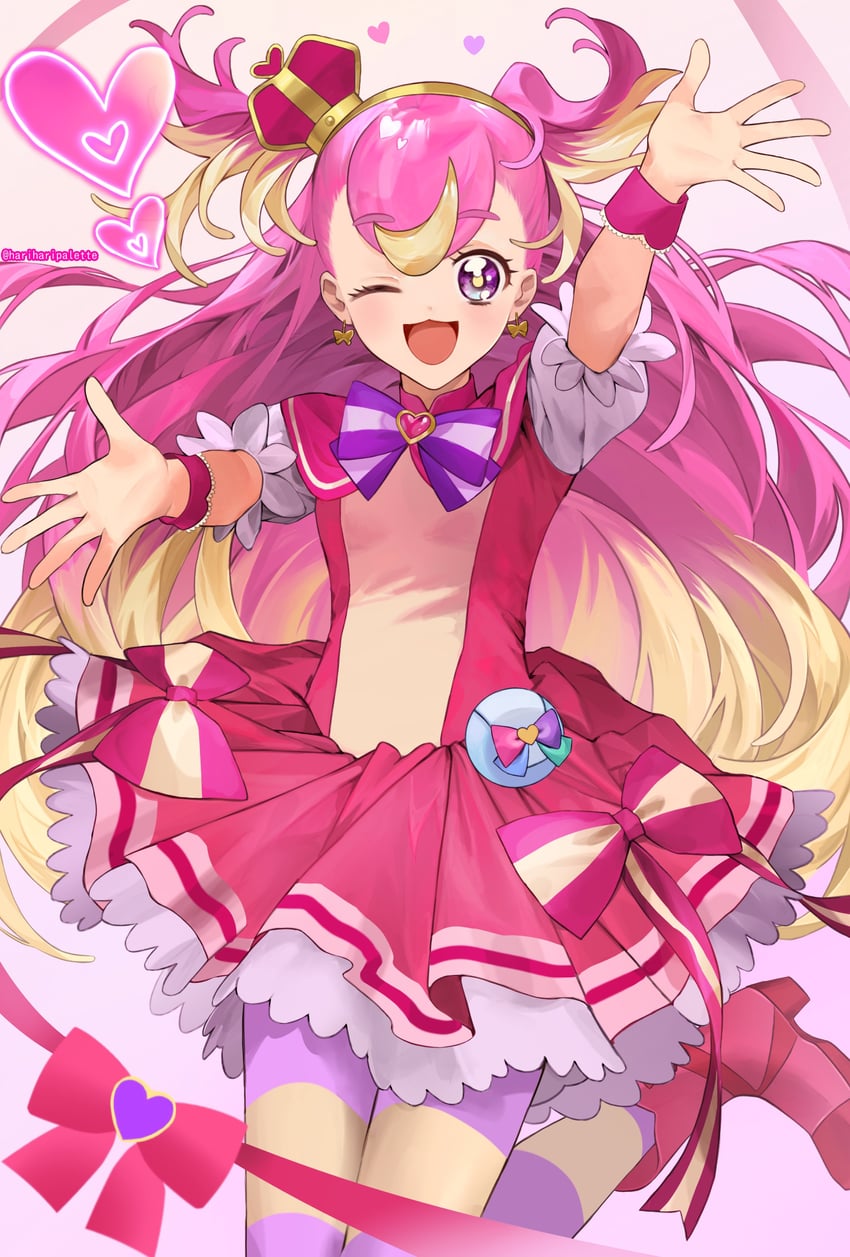 inukai komugi and cure wonderful (precure and 1 more) drawn by hariharipalette