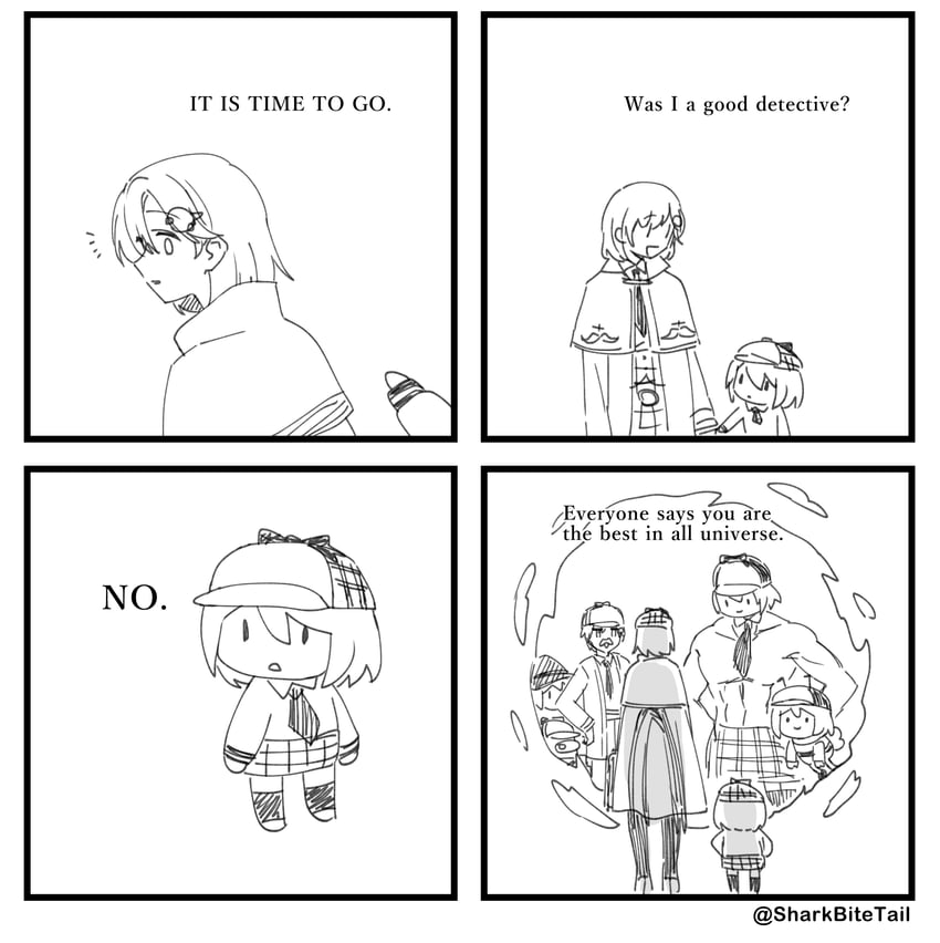 watson amelia, smol ame, and buffson (hololive and 2 more) drawn by melodyguru