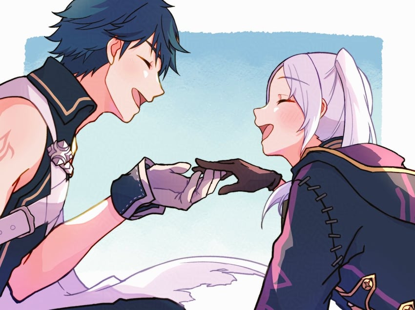 female robin and chrom (fire emblem and 1 more) drawn by gogatsu_(yeaholiday)